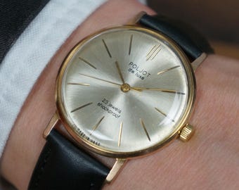 Vintage Poljot USSR Mechanical Watch - 1970s Men's Wristwatch