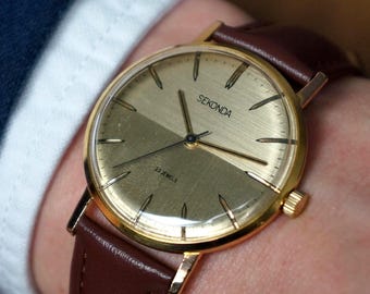 Reloj mecánico vintage Poljot de la URSS: Sekonda, reloj de pulsera para hombre de la década de 1970