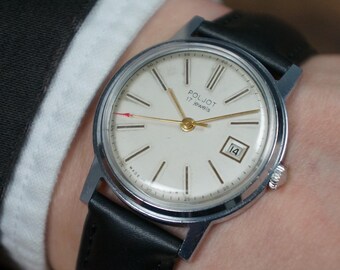 Montre Mécanique Vintage Etor Suisse - 17 Bijoux, Années 1960, Calendrier, Occasion
