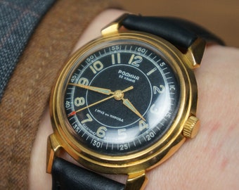 Mens watch, Black watch for men, Art deco watch, Rodina watch, Best vintage watch, Boys watches, Collectable watch, Gift for dad, Old watch