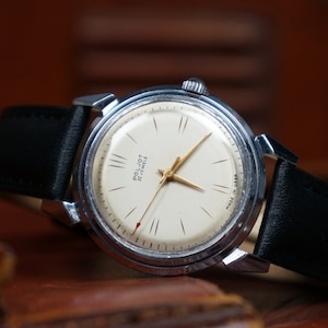 White watch, Poljot watch, Hippie watch, Wristwatch, Watch soviet, Vintage mens watches, Rare watch, Old watch, Mens gift