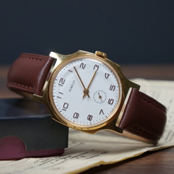 Soviet vintage watch, Ussr watch, Wristwatch, Pobeda watch, White watch, Unisex watch, Watches for men, Watch soviet, Vintage watches, Watch