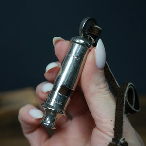 whistle, antique whistle, antique scroll, English whistle, vintage whistle, whistle fire, pub decor, metal whistle, militaria