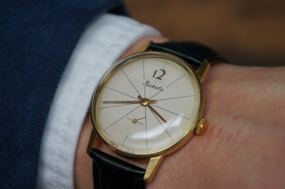 Mens wrist watch, Raketa watch, Antique watch, Bes
