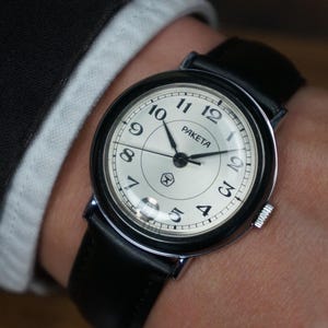 Vintage wrist watch Raketa: Antique watch, Classic mens watch, Gifts for boyfriend