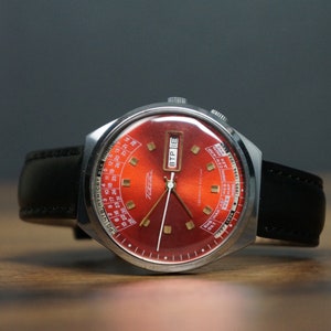 Mens gifts,Raketa watch,Red watch,Hippie watch,Wristwatches,Vintage watch,Ussr watch,Unique watches,Rare watches,Old watches,Boy watch