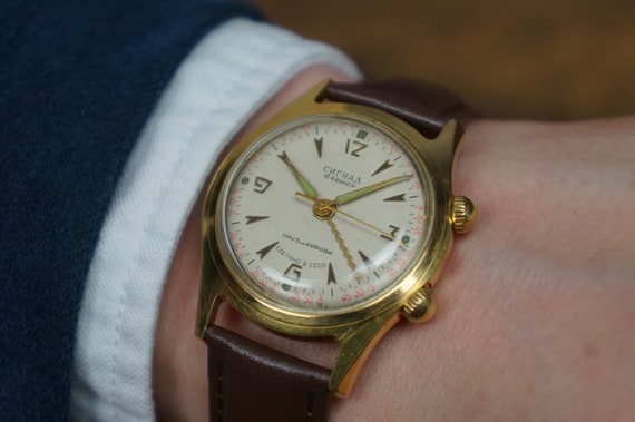 Watch Poljot Watch Alarm Clock Retro Mens Wrist Watch Watch