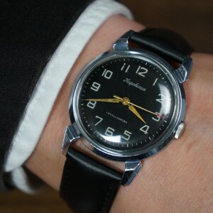 Kirovskie watch, Mens watches vintage, Mens watches, Mens watch, Vintage watches, Black watch for men, Unique mens watches, Dad watch