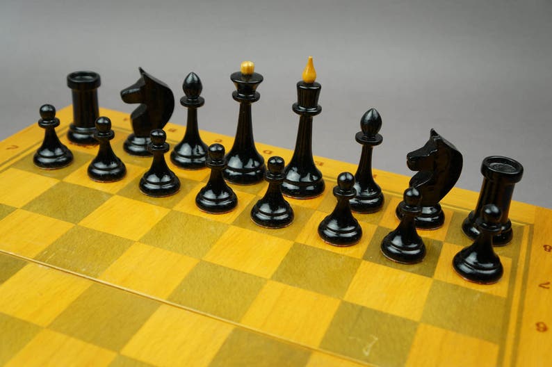 USSR wooden chess set Chess USSR gift outdoor game vintage chess 70s chess game wooden chess chess set Soviet chess