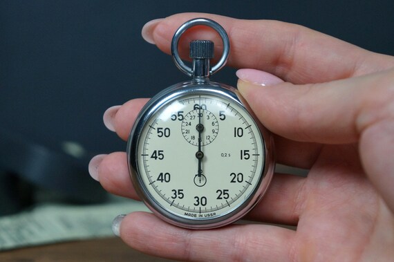 【動作確認済/稀少】旧ソ連製 Agat 16石 手巻き式ストップウォッチ ヴィンテージ AGAT 機械式ストップウォッチ - ソ連製スポーツタイマー