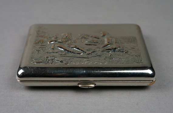 cigarette case, metal cigarette case, vintage cig… - image 9