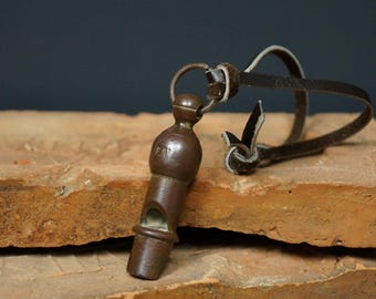 Antique Metal Whistle: 1920s Austrian Vintage Decor