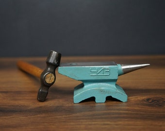 Vintage Miniature Metal Anvil With Hammer: USSR Tool - Etsy