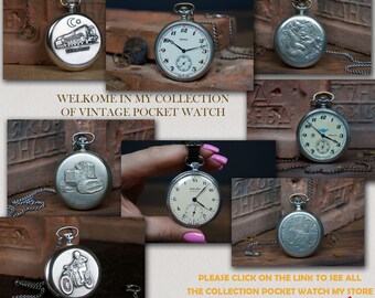 Vintage UdSSR Taschenuhr: Mechanische Herrenuhr, 1980er Jahre