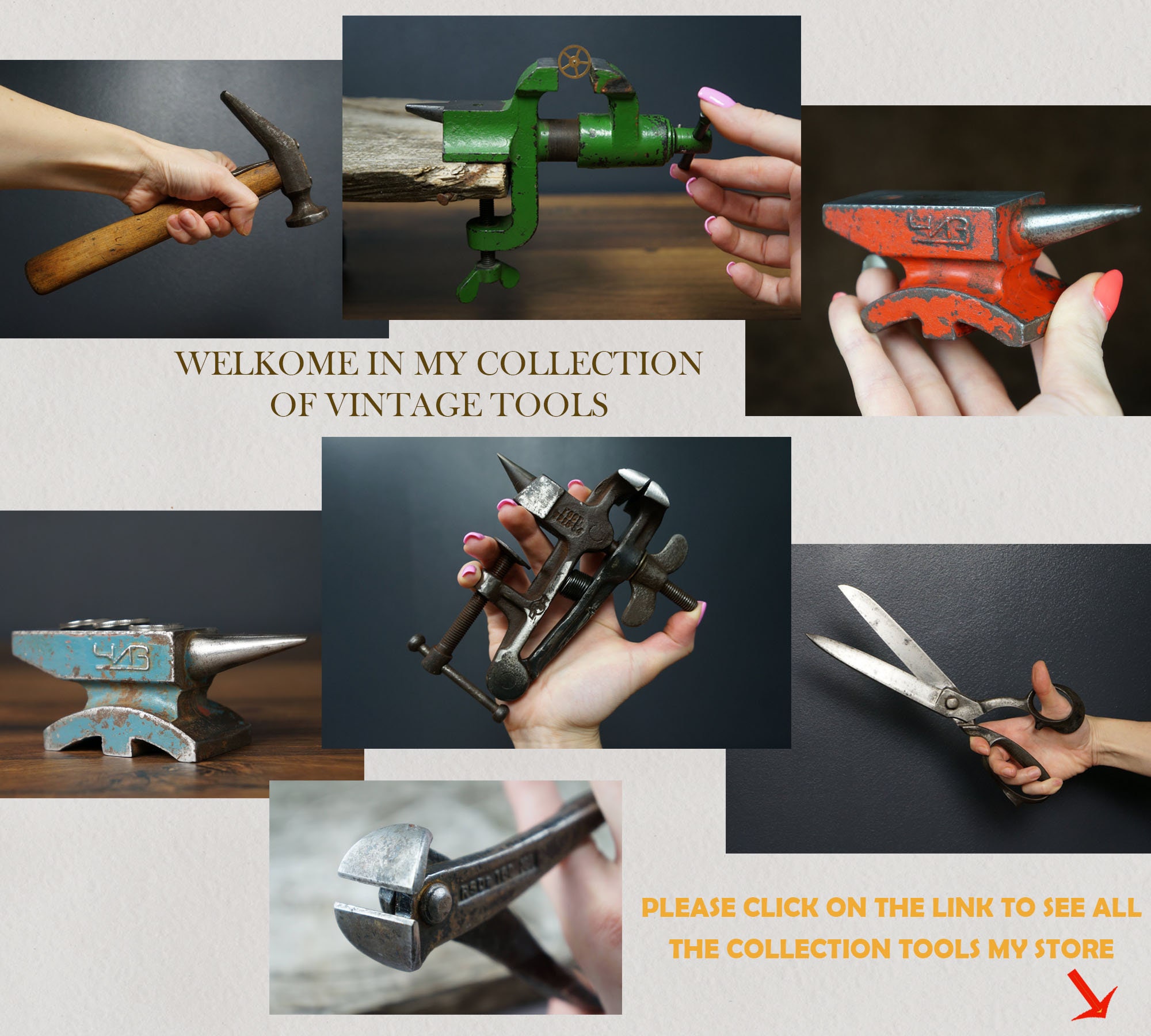 ヴィンテージソ連ハンマー：硬材ハンドル付き金属製工具 - Etsy 日本