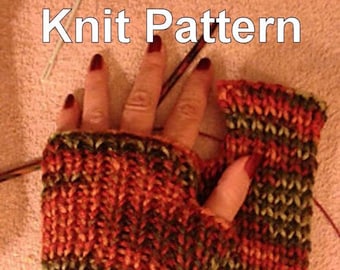 One by One fingerless Gloves Mitt Knit Pattern