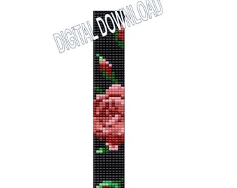 Roses Seed Bead Loom Bracelet Pattern