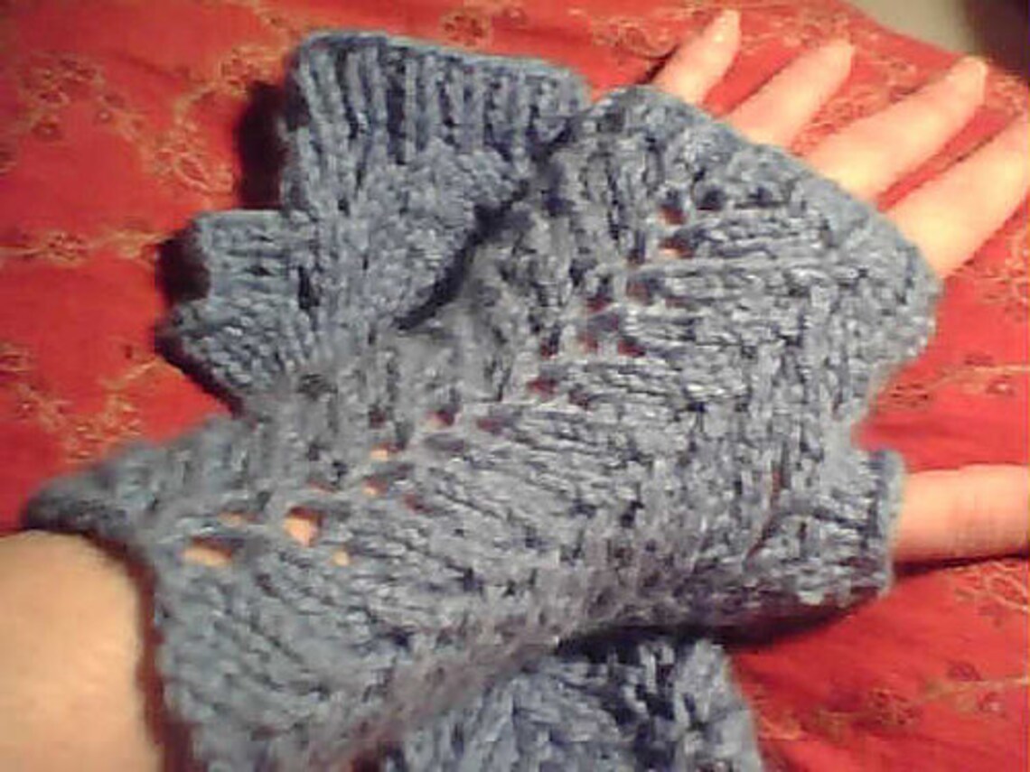 Fan Lace Wrist Warmers Knit Pattern Etsy