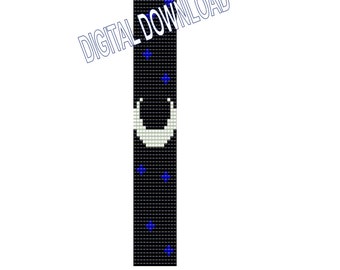 Easy Crescent Moon Seed Bead Loom Pattern Cuff style Bracelet