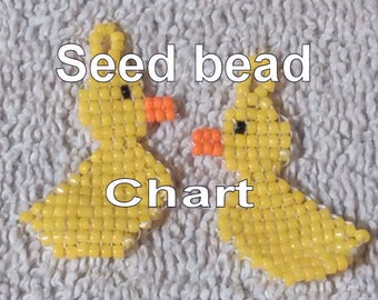 Rubber Duckie and Malard Couple Seed Bead Earring Charts