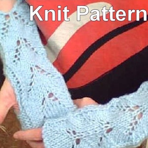 Lace and Panel Wrist Warmers Knit Pattern