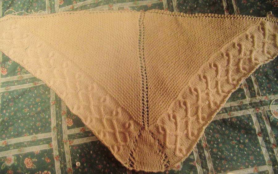 Cable Trimmed Shawl Knit Pattern Etsy