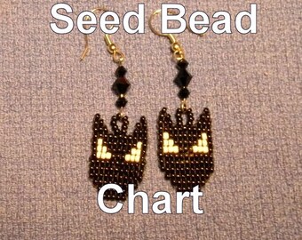 The Bat Seed Bead Earrings Chart
