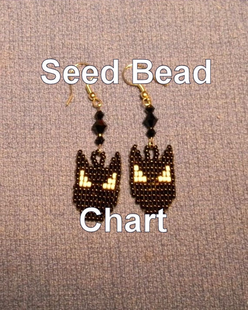 The Bat Seed Bead Earrings Chart image 1