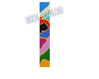 Gold Split Colors Loom Bead Bracelet Pattern