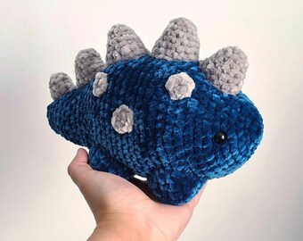 Billy the Dinosaur: Crocheted Blue Dinosaur Plush