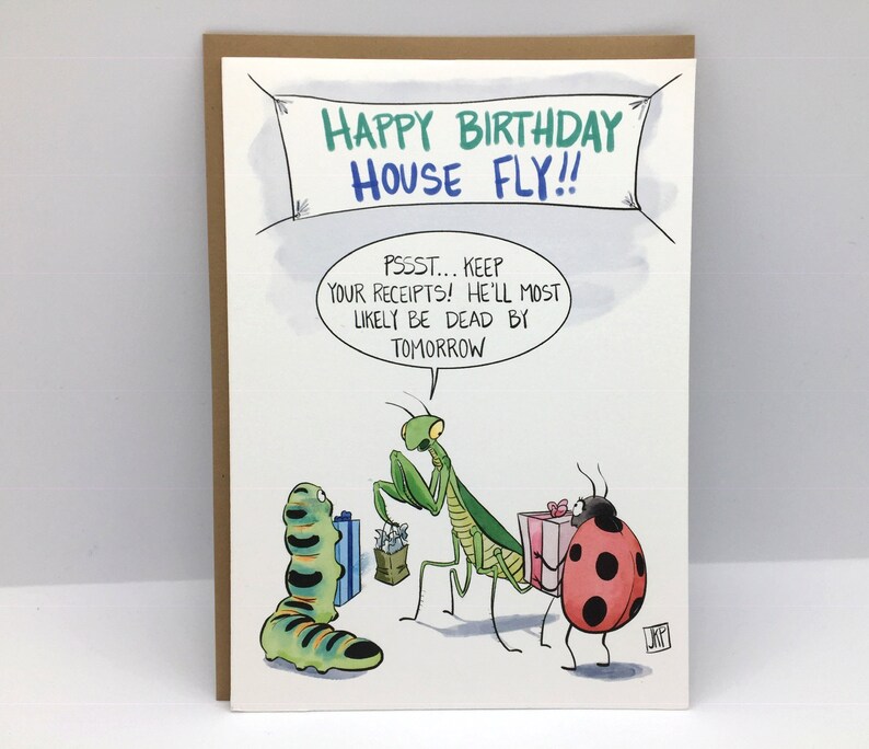 Funny Birthday Card about Bugs | Etsy