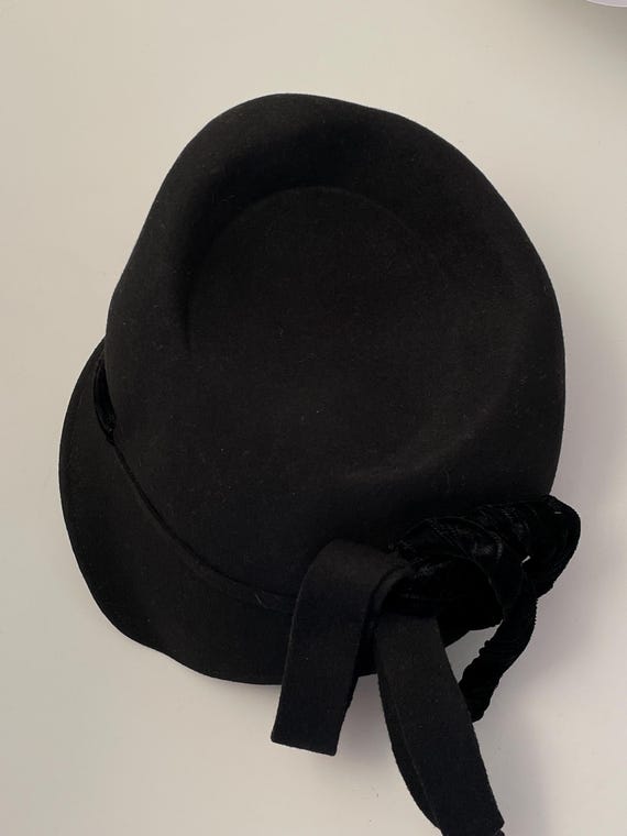 Ladies vintage hat, 1940s black hat, 1940s ladies… - image 7