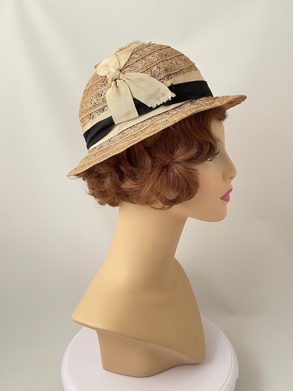 1920s vintage hat, 1920s ladies straw hat, 1920s s