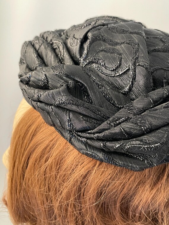 Lilly Dache hat, 1950s hat, 1950s black hat, 1960… - image 6
