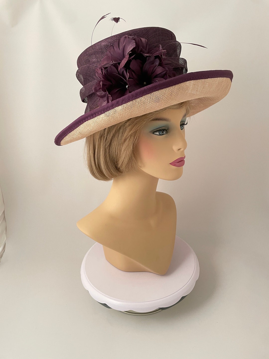 Ladies Hat, Tea Hat, High Tea Hat, Large Brim Hat, Jacque Vert Hat