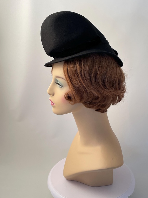 Ladies vintage hat, 1940s black hat, 1940s ladies… - image 3