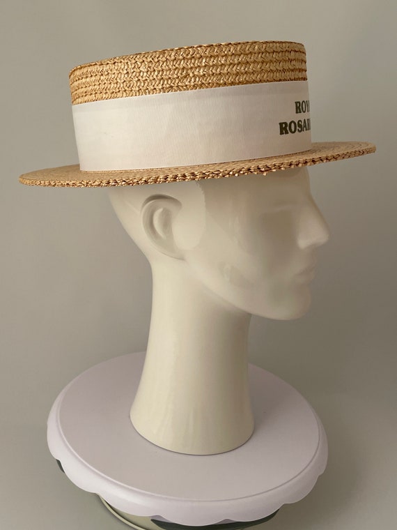 Vintage boater hat, Men's boater hat, Straw boate… - image 3