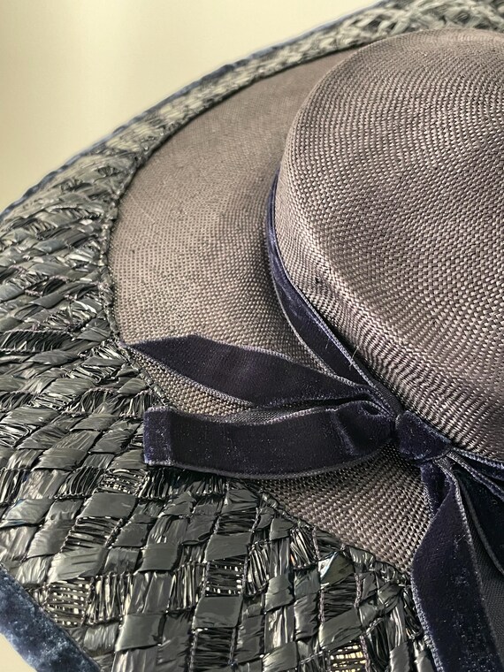 Ladies 1940s hat, 1940s vintage hat, 1940 blue ha… - image 5