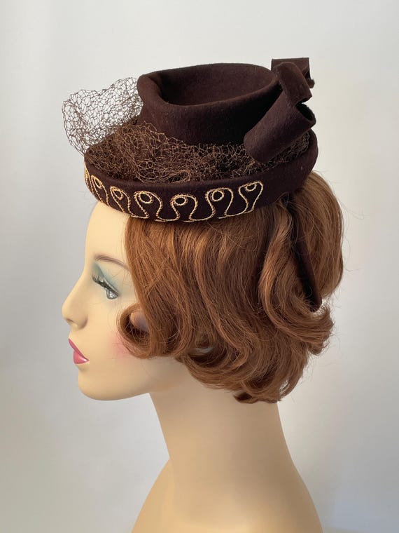 Ladies 1940s hat, Ladies vintage hat, 1940s hat, … - image 1