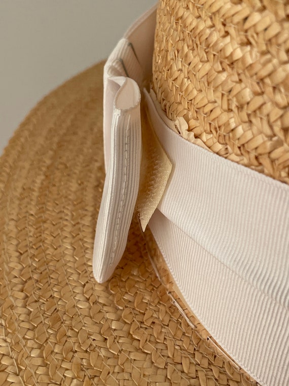 Vintage boater hat, Men's boater hat, Straw boate… - image 5