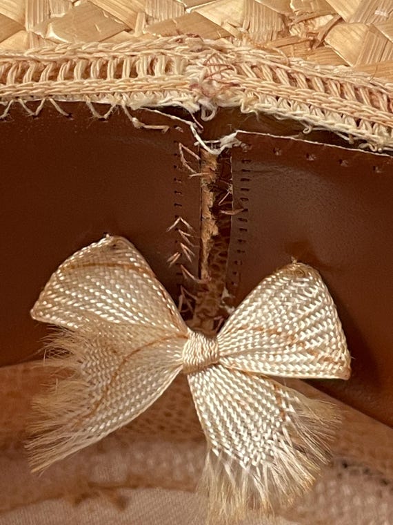 Vintage boater hat, 1940s boater hat, Straw boate… - image 17