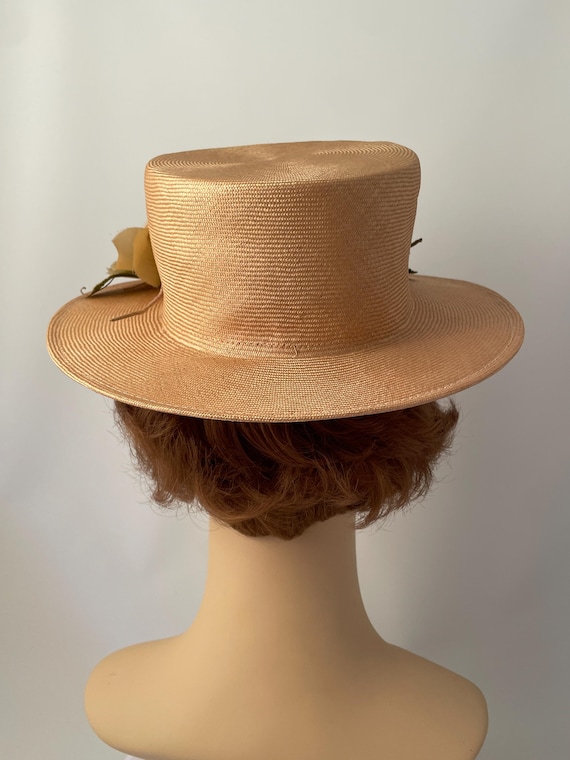 Ladies vintage hat, 1950s hat, 1950s straw hat, 1950s summer hat, 1950s floral hat View 4