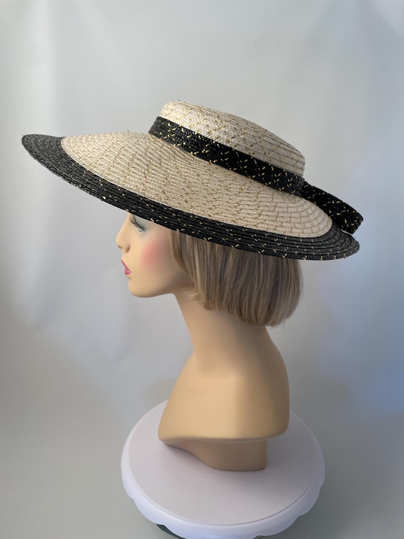 Ladies vintage hat, 1980s hat, 1980s vintage hat, 1980s large brim, Princess Diana, High tea hat, Derby hat, Suzanne hat, Summer hat
