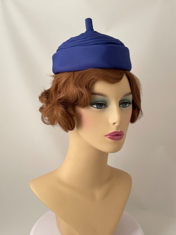 Ladies vintage hat, 1950s hat, 1950s blue hat, 195