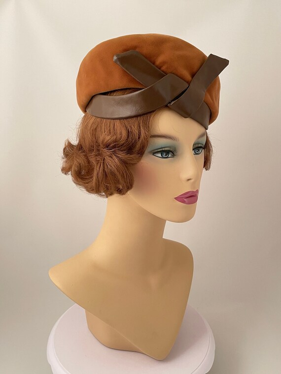 Ladies vintage hat, 1960s hat, 1960s brown hat, 19