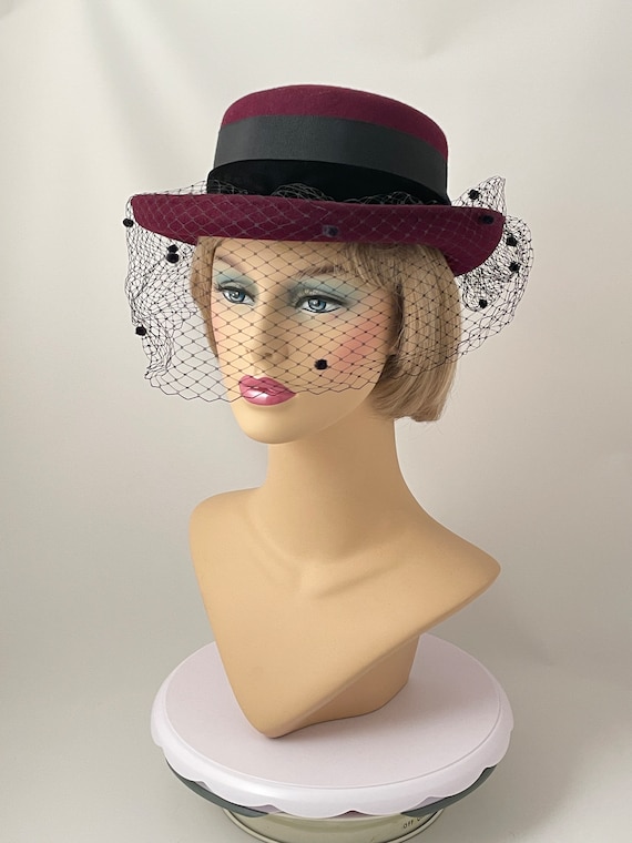 Ladies vintage hat, 1980s hat, 1980s vintage hat, 