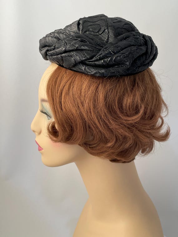 Lilly Dache hat, 1950s hat, 1950s black hat, 1960… - image 5