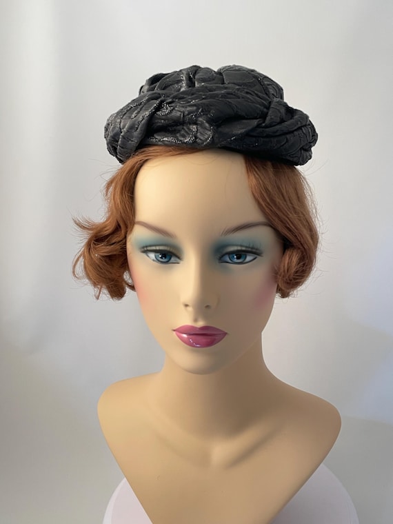 Lilly Dache hat, 1950s hat, 1950s black hat, 1960… - image 2