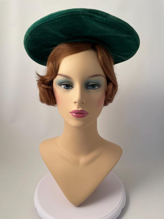 Ladies 1940s hat, 1940s halo hat, 1940s green hat… - image 2