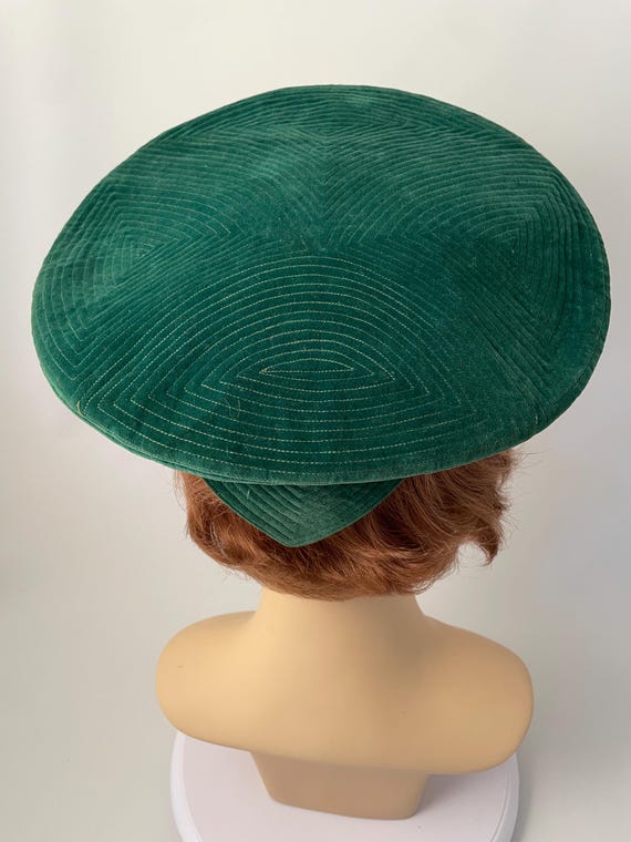 Ladies 1940s hat, 1940s halo hat, 1940s green hat… - image 6